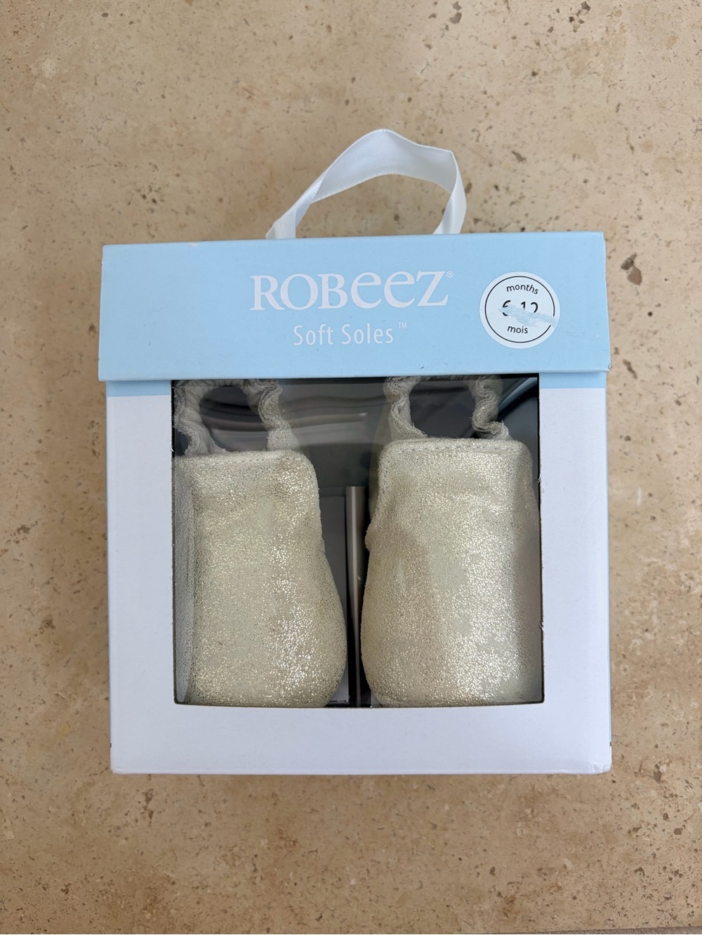 NWT Robeez Soft Soles Baby Shoes in Gold Shimmer
